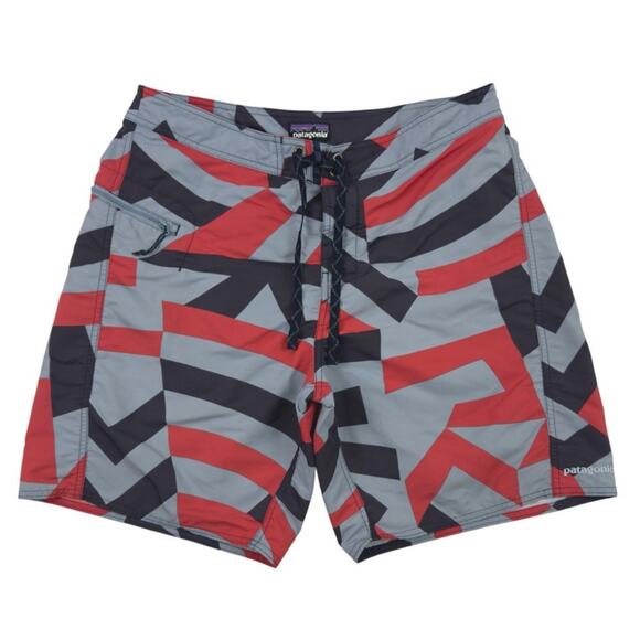 Patagonia Board Shorts Mens 34 Multi Nylon Wavefarer Swim Surf Beach Unlined - Picture 1 of 13